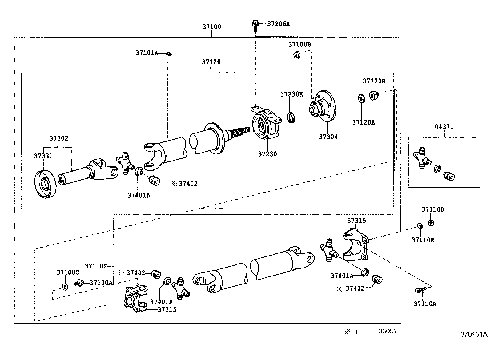  T U V |  PROPELLER SHAFT UNIVERSAL JOINT