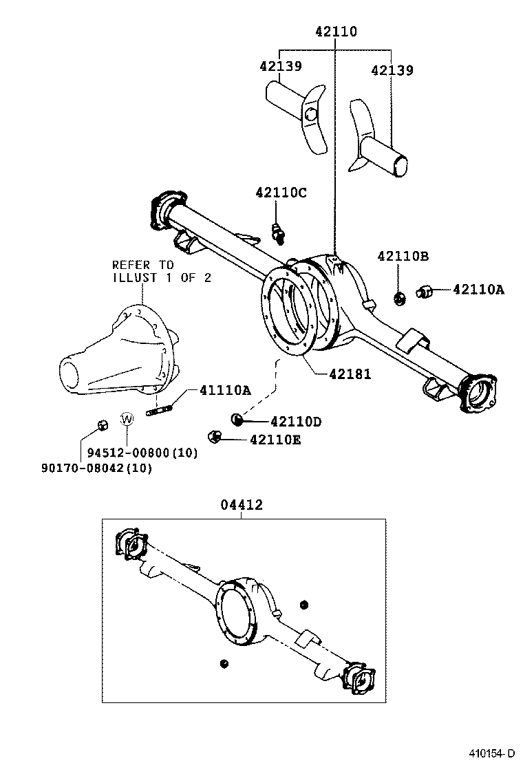  T U V |  REAR AXLE HOUSING DIFFERENTIAL