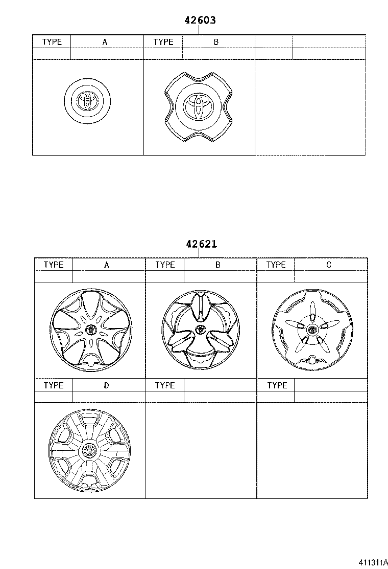  YARIS ECHO 3D 5D |  DISC WHEEL WHEEL CAP