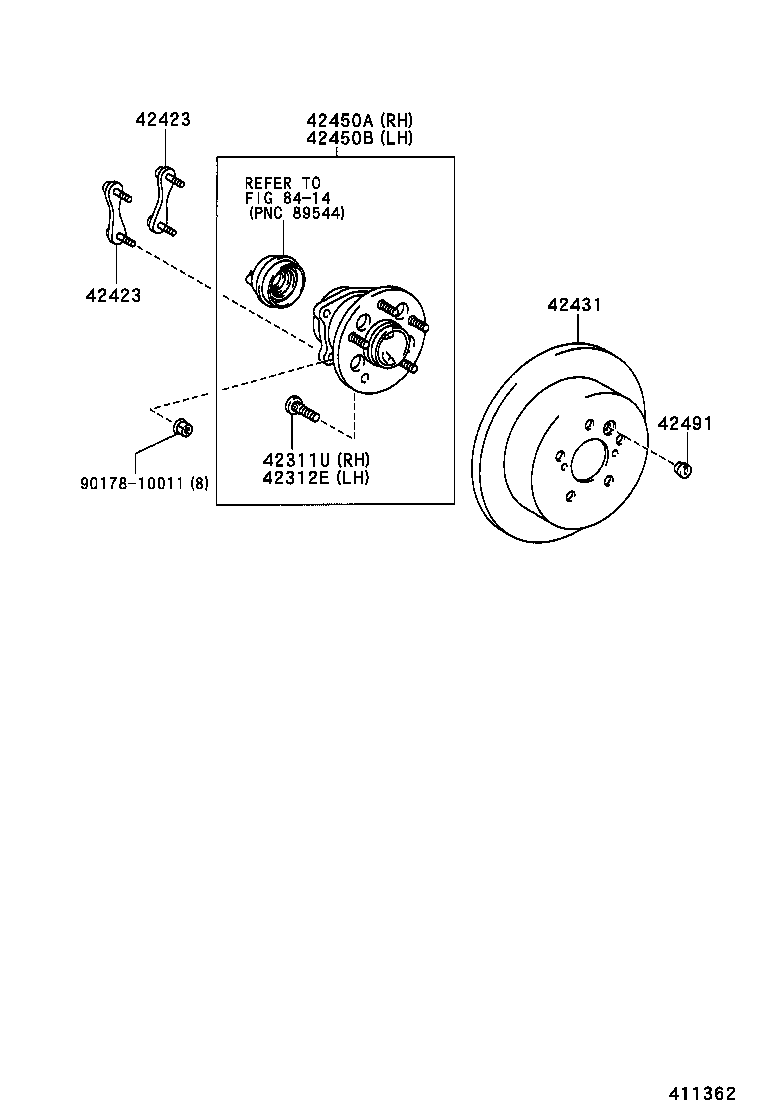  PICNIC AVENSIS VERSO |  REAR AXLE SHAFT HUB