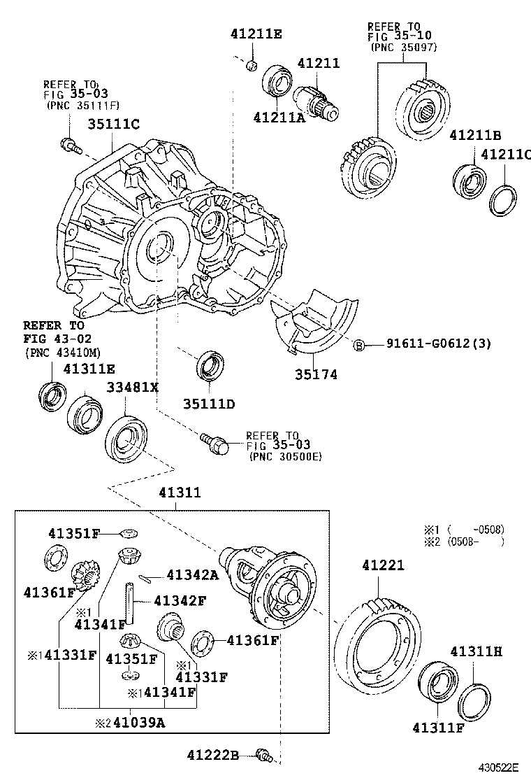  YARIS ECHO 4D |  FRONT AXLE HOUSING DIFFERENTIAL