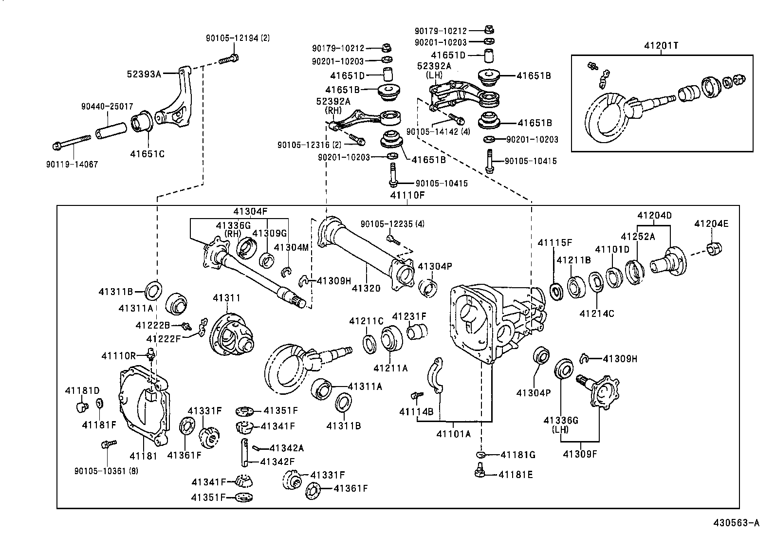  T U V |  FRONT AXLE HOUSING DIFFERENTIAL