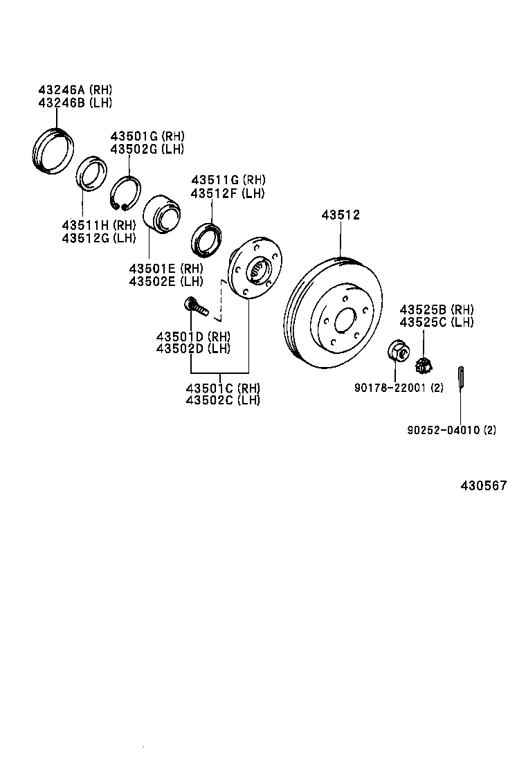  T U V |  FRONT AXLE HUB