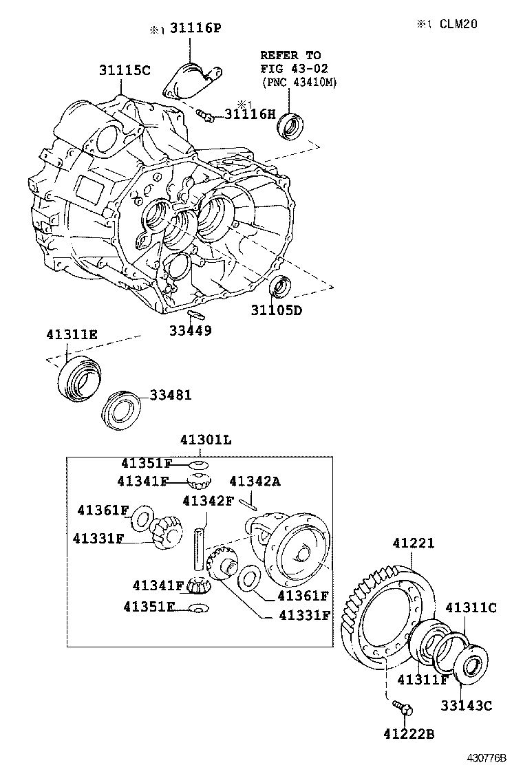  PICNIC AVENSIS VERSO |  FRONT AXLE HOUSING DIFFERENTIAL