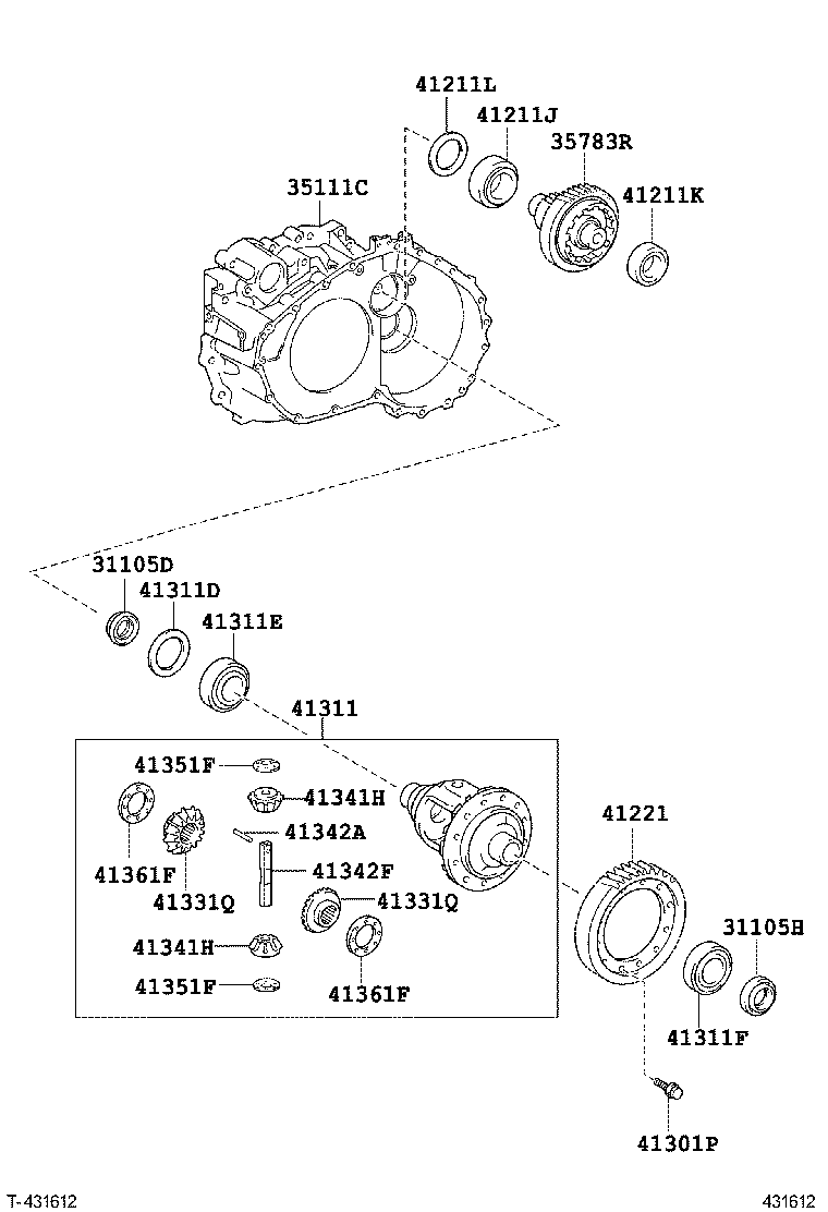  CAMRY AURION HV ARL |  FRONT AXLE HOUSING DIFFERENTIAL