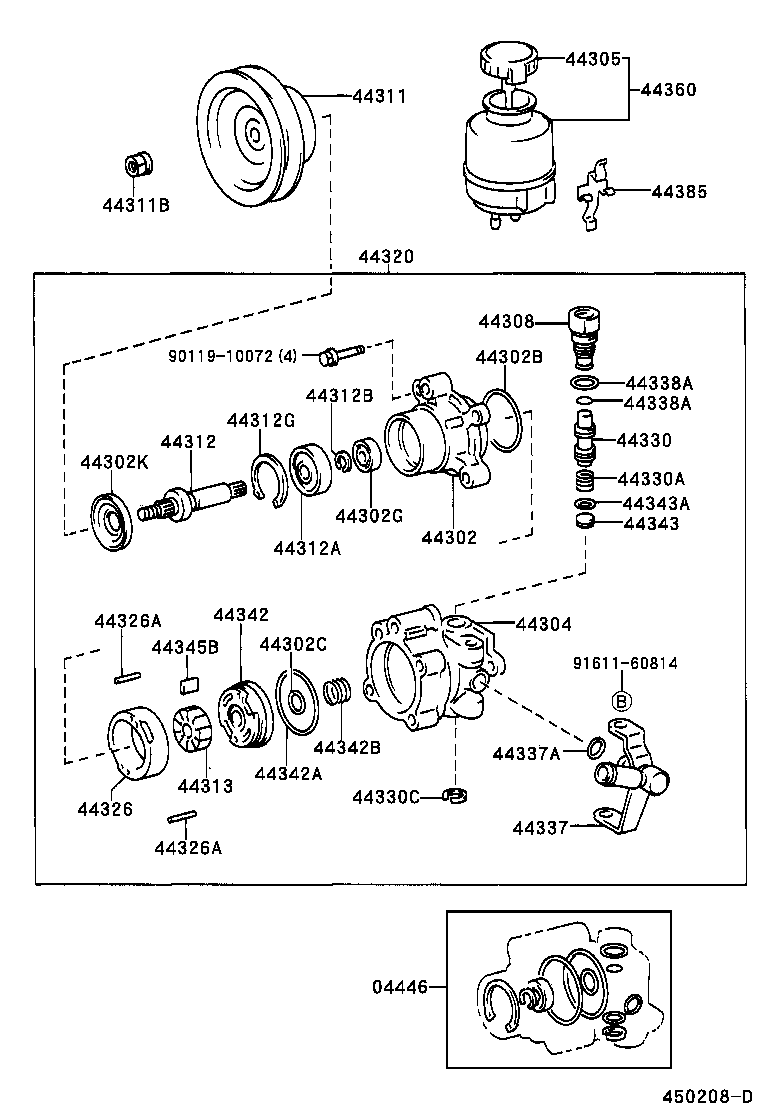  T U V |  VANE PUMP RESERVOIR POWER STEERING