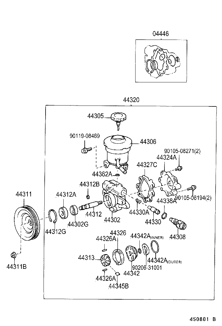 HIACE HIACE S B V | VANE PUMP RESERVOIR POWER STEERING