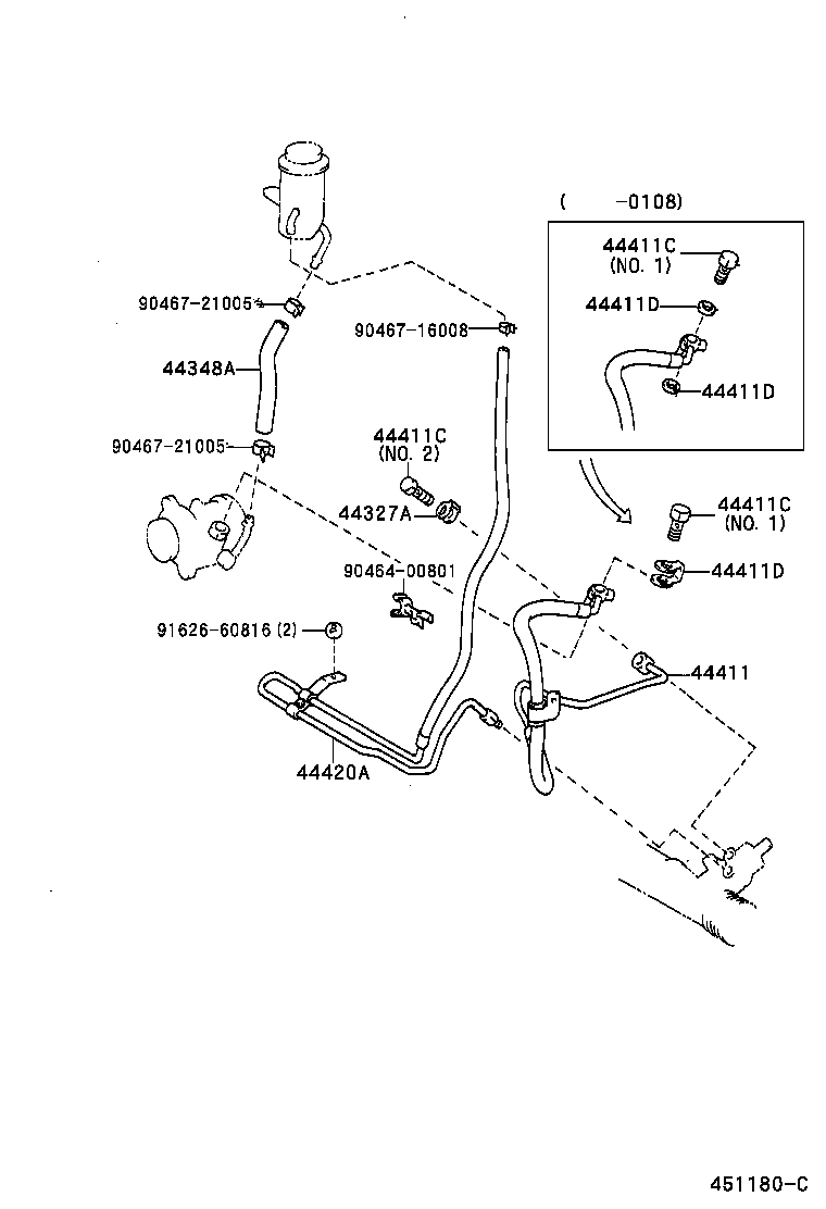  LAND CRUISER 100 105 |  POWER STEERING TUBE