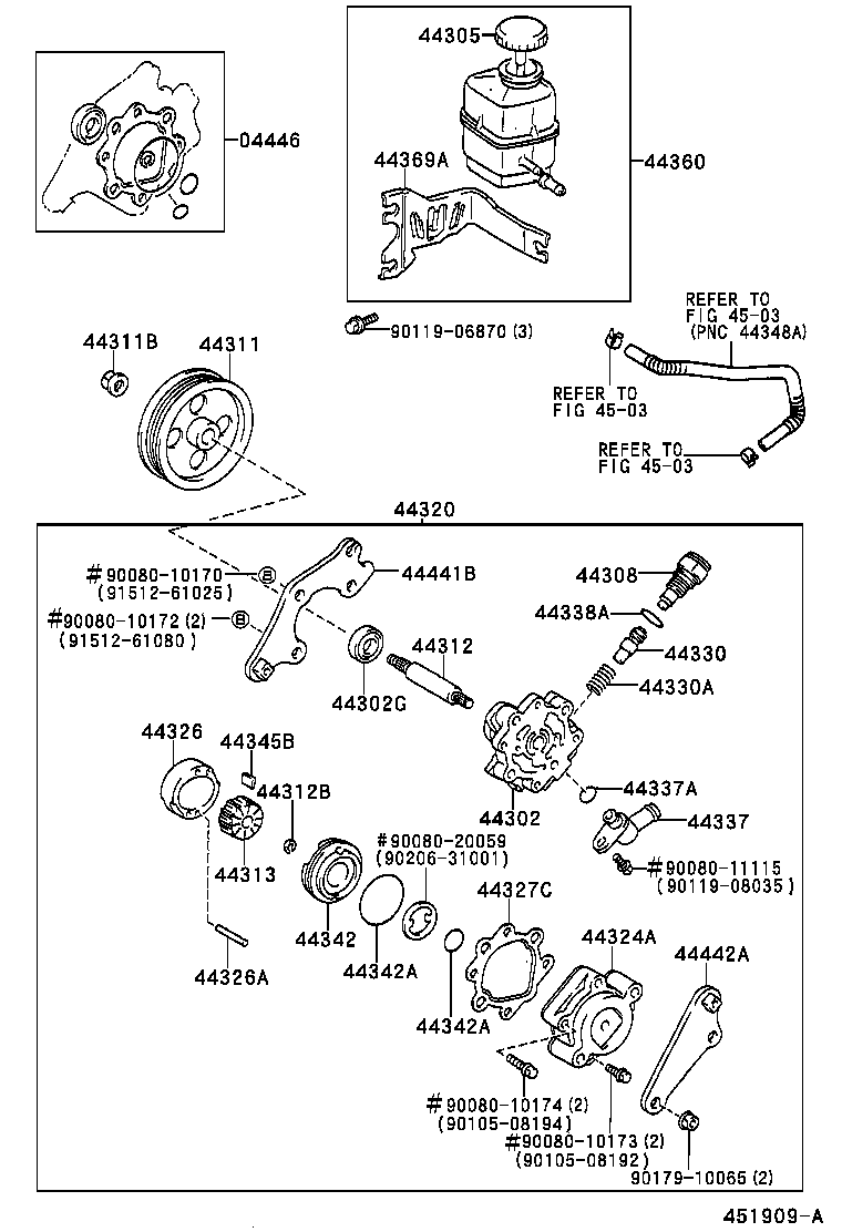  AVALON |  VANE PUMP RESERVOIR POWER STEERING