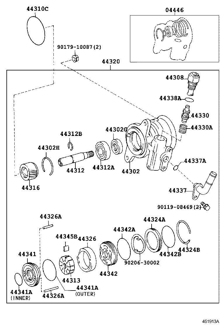  HILUX |  VANE PUMP RESERVOIR POWER STEERING