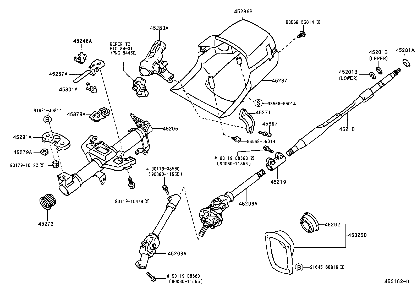  T U V |  STEERING COLUMN SHAFT