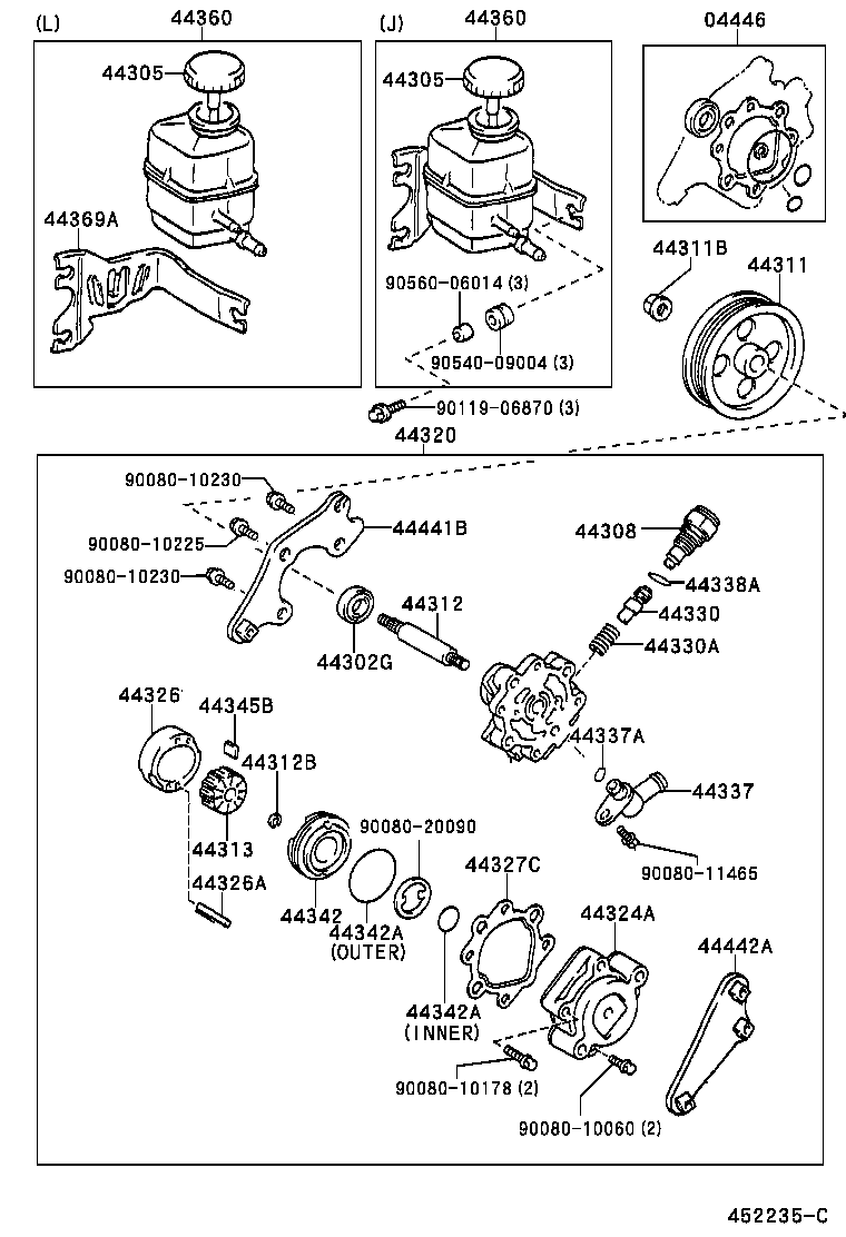  AVALON |  VANE PUMP RESERVOIR POWER STEERING