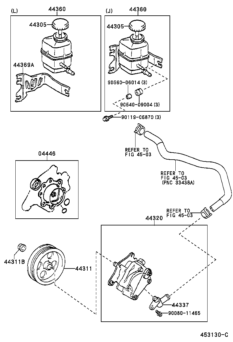  AVALON |  VANE PUMP RESERVOIR POWER STEERING