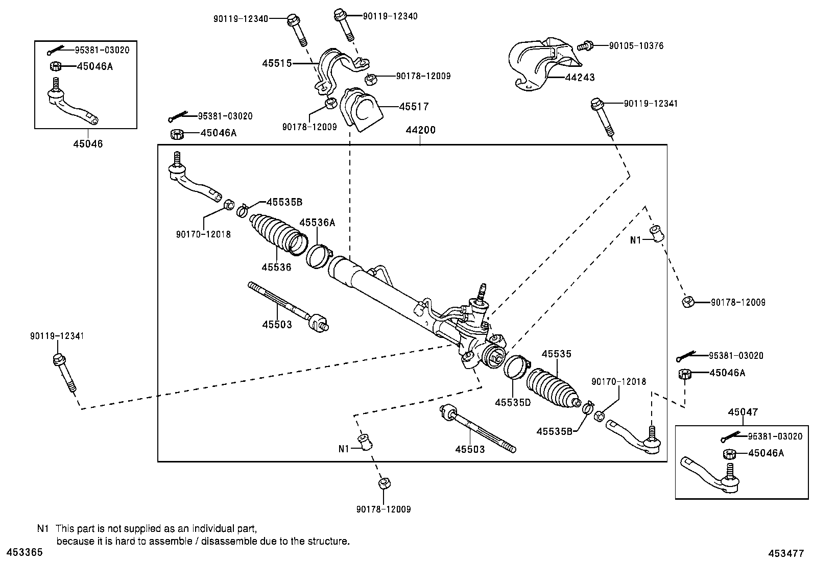  YARIS ECHO 3D 5D |  FRONT STEERING GEAR LINK