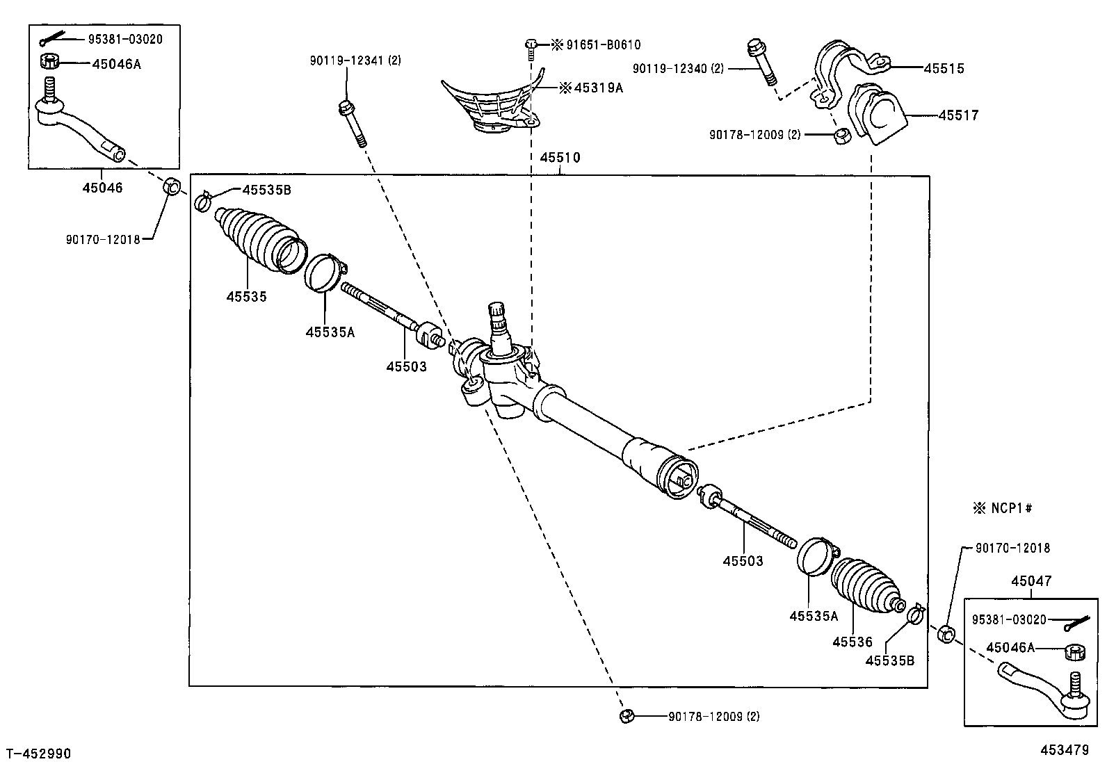  YARIS ECHO 3D 5D |  FRONT STEERING GEAR LINK