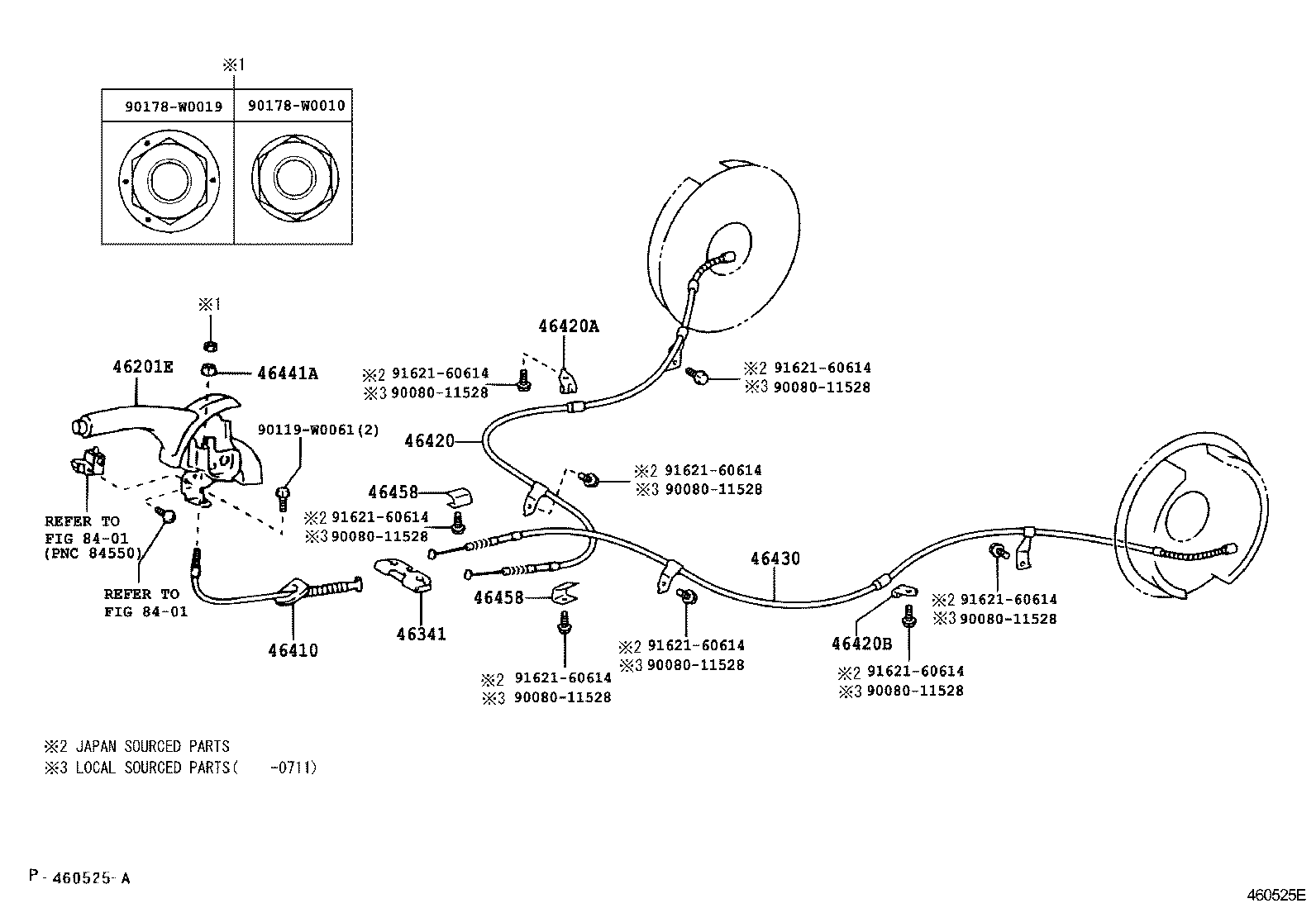  AVENSIS |  PARKING BRAKE CABLE