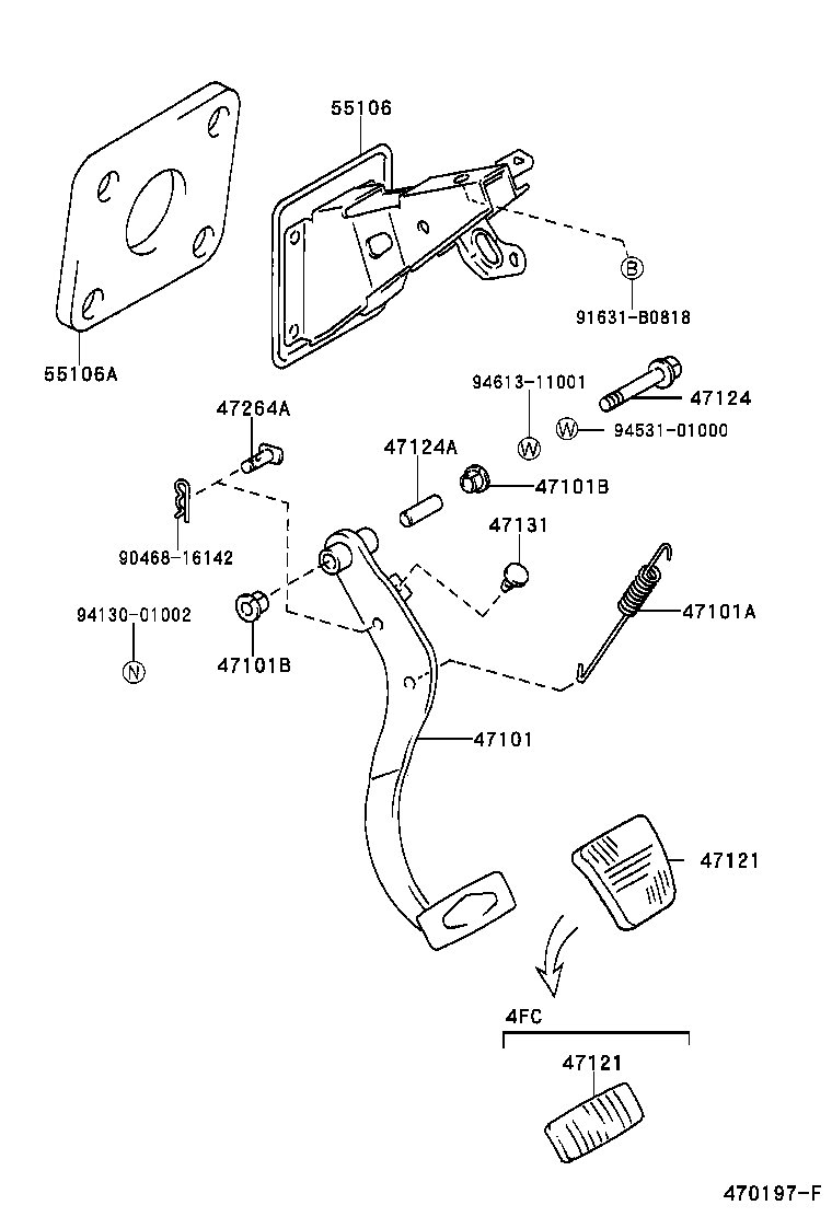  T U V |  BRAKE PEDAL BRACKET