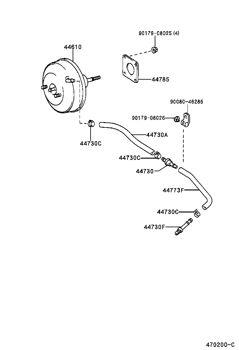  T U V |  BRAKE BOOSTER VACUUM TUBE