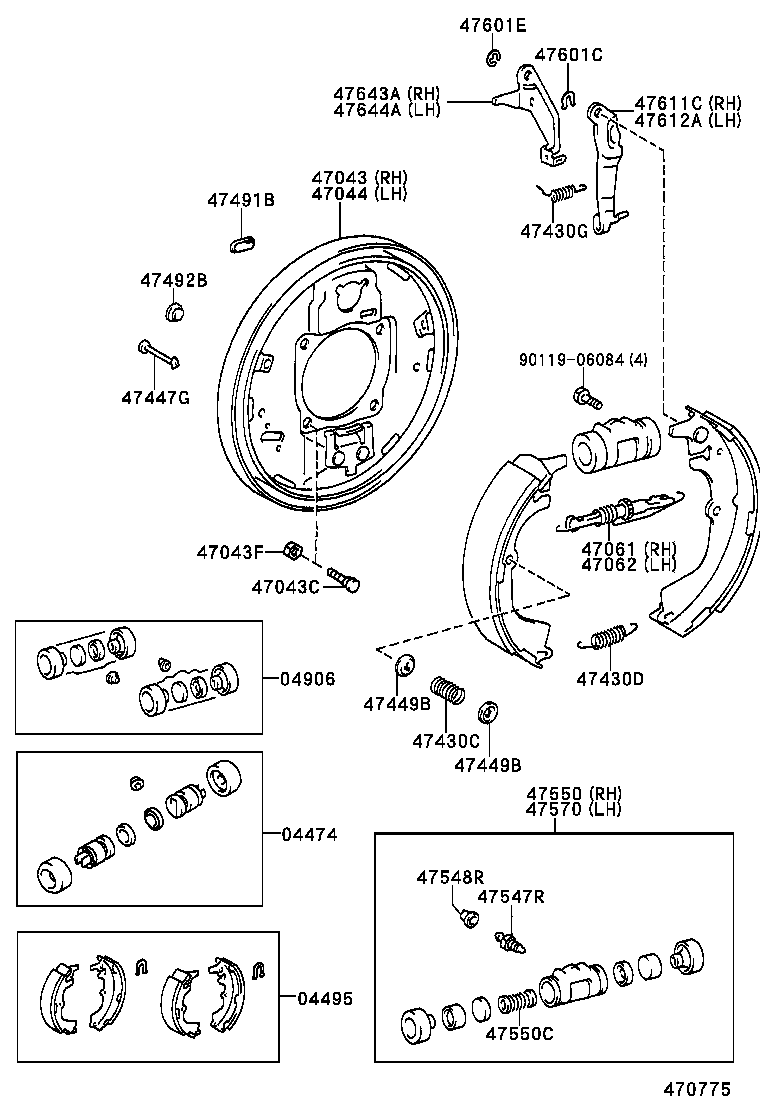  HILUX |  REAR DRUM BRAKE WHEEL CYLINDER BACKING PLATE