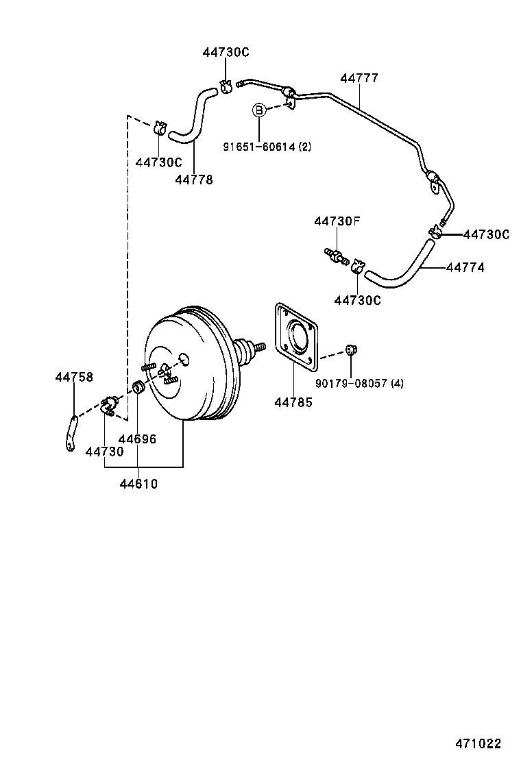  LAND CRUISER 100 105 |  BRAKE BOOSTER VACUUM TUBE