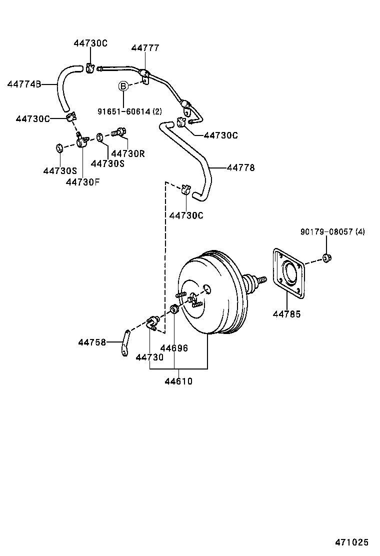  LAND CRUISER 100 105 |  BRAKE BOOSTER VACUUM TUBE