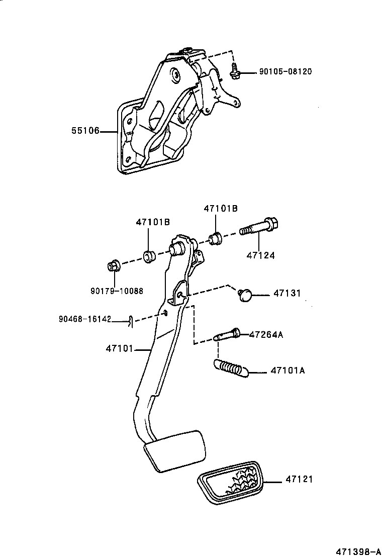  YARIS ECHO 3D 5D |  BRAKE PEDAL BRACKET