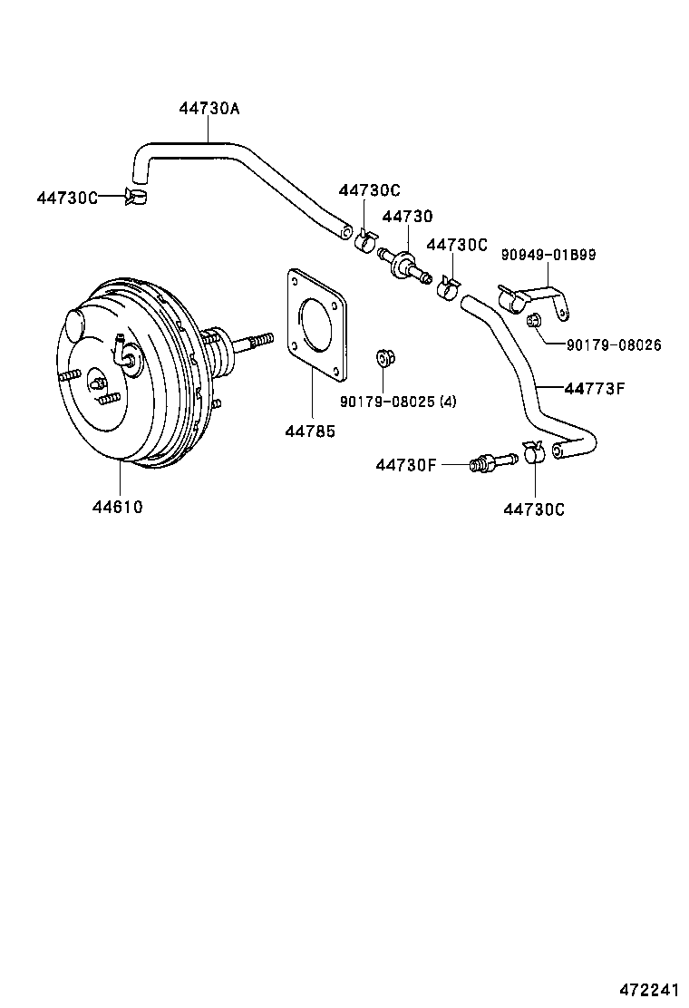  T U V |  BRAKE BOOSTER VACUUM TUBE