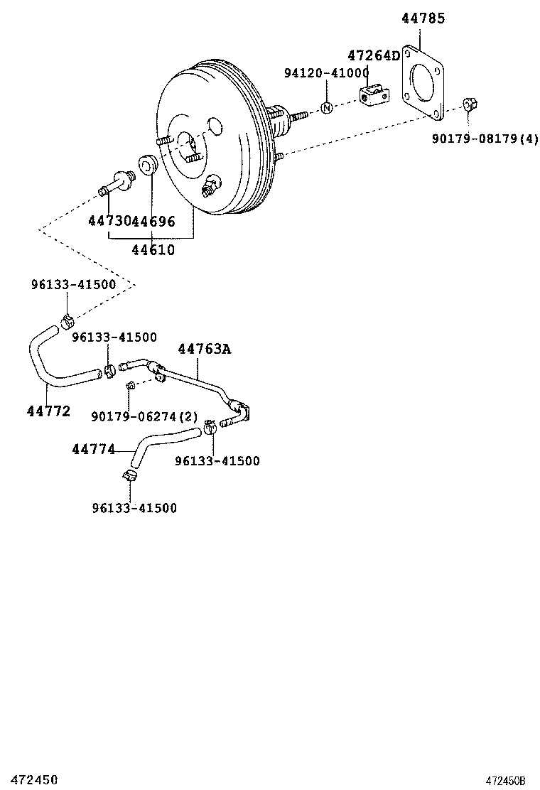  PICNIC AVENSIS VERSO |  BRAKE BOOSTER VACUUM TUBE