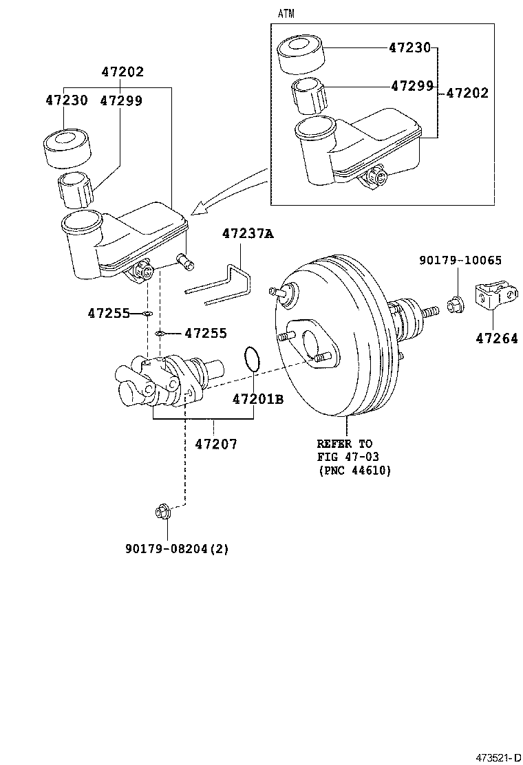  TOYOTA XA |  BRAKE MASTER CYLINDER