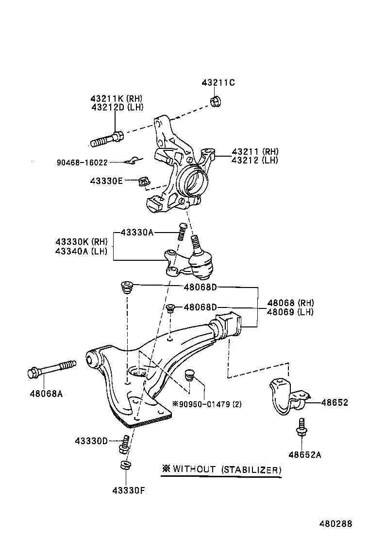  STARLET |  FRONT AXLE ARM STEERING KNUCKLE