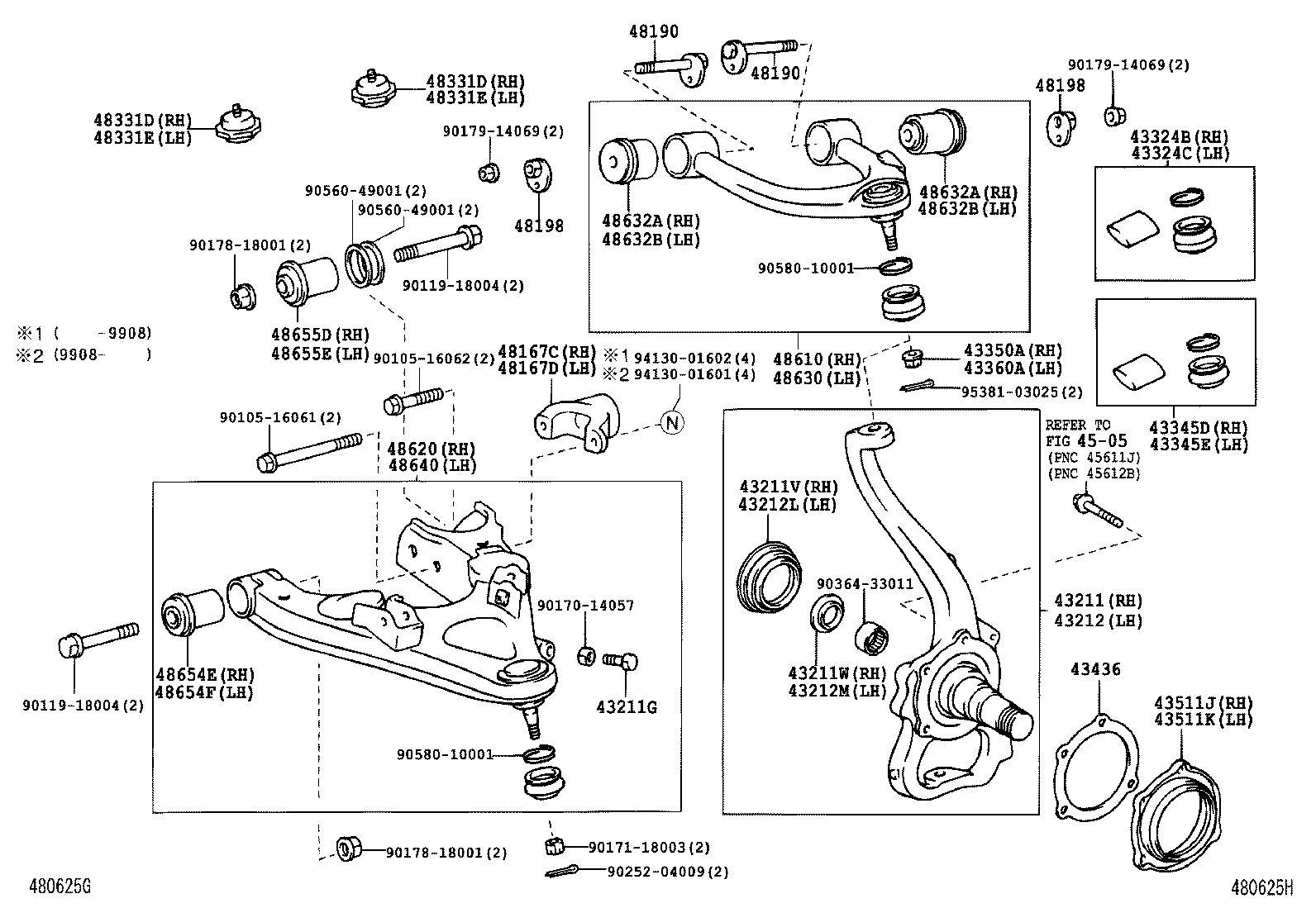 LAND CRUISER 100 105 | FRONT AXLE ARM STEERING KNUCKLE