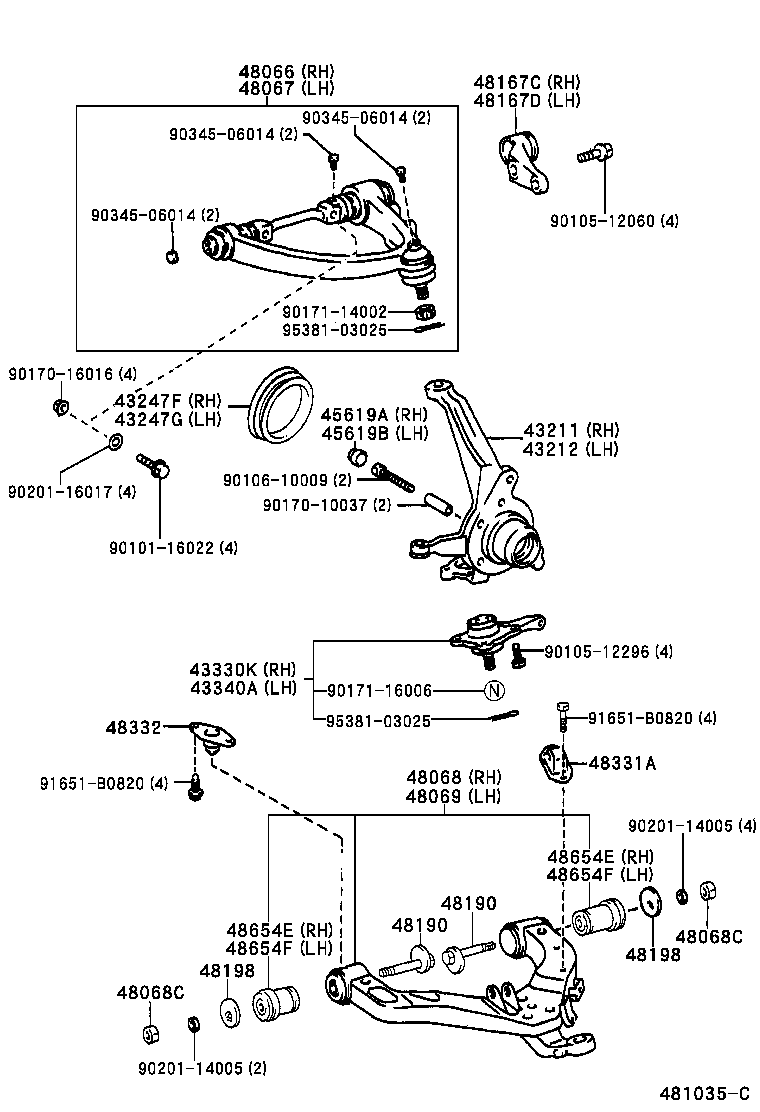  T U V |  FRONT AXLE ARM STEERING KNUCKLE
