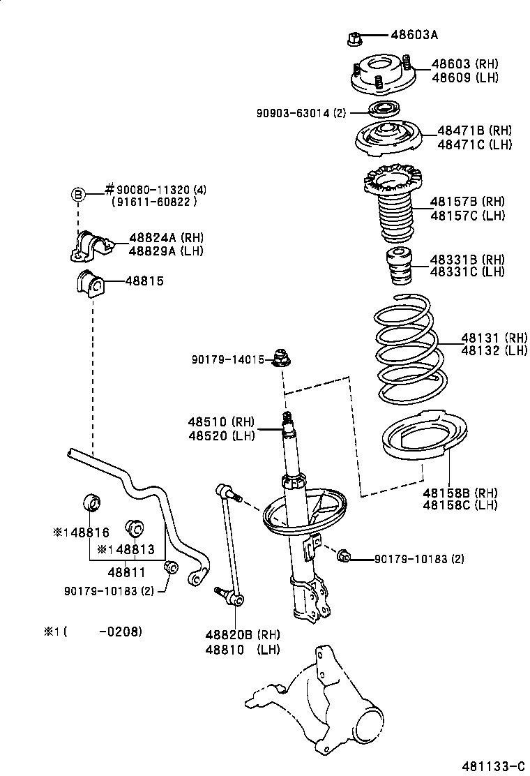  AVALON |  FRONT SPRING SHOCK ABSORBER