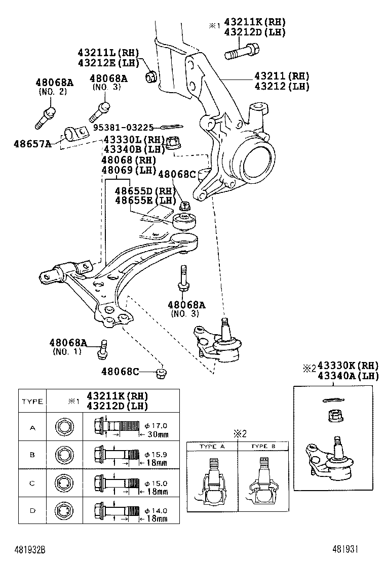  CAMRY AUSTRALIA |  FRONT AXLE ARM STEERING KNUCKLE