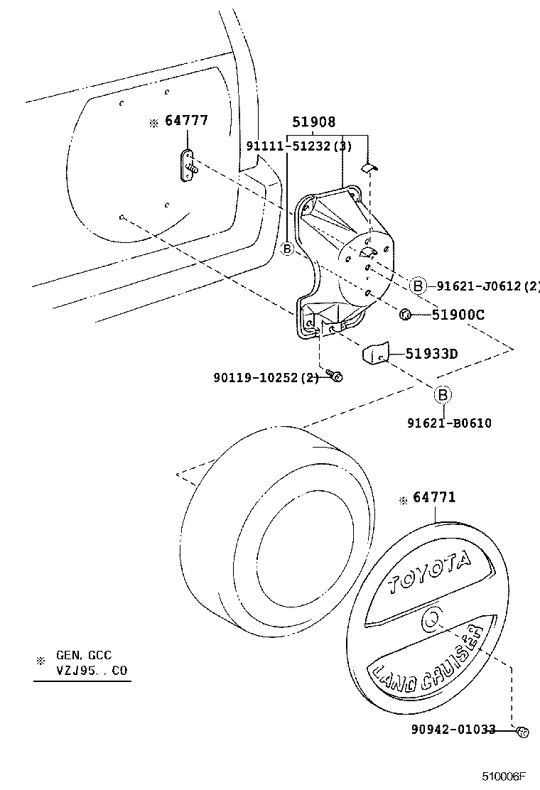  LAND CRUISER 90 |  SPARE WHEEL CARRIER