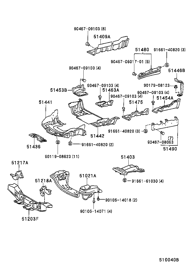  HIACE VAN COMUTER |  SUSPENSION CROSSMEMBER UNDER COVER