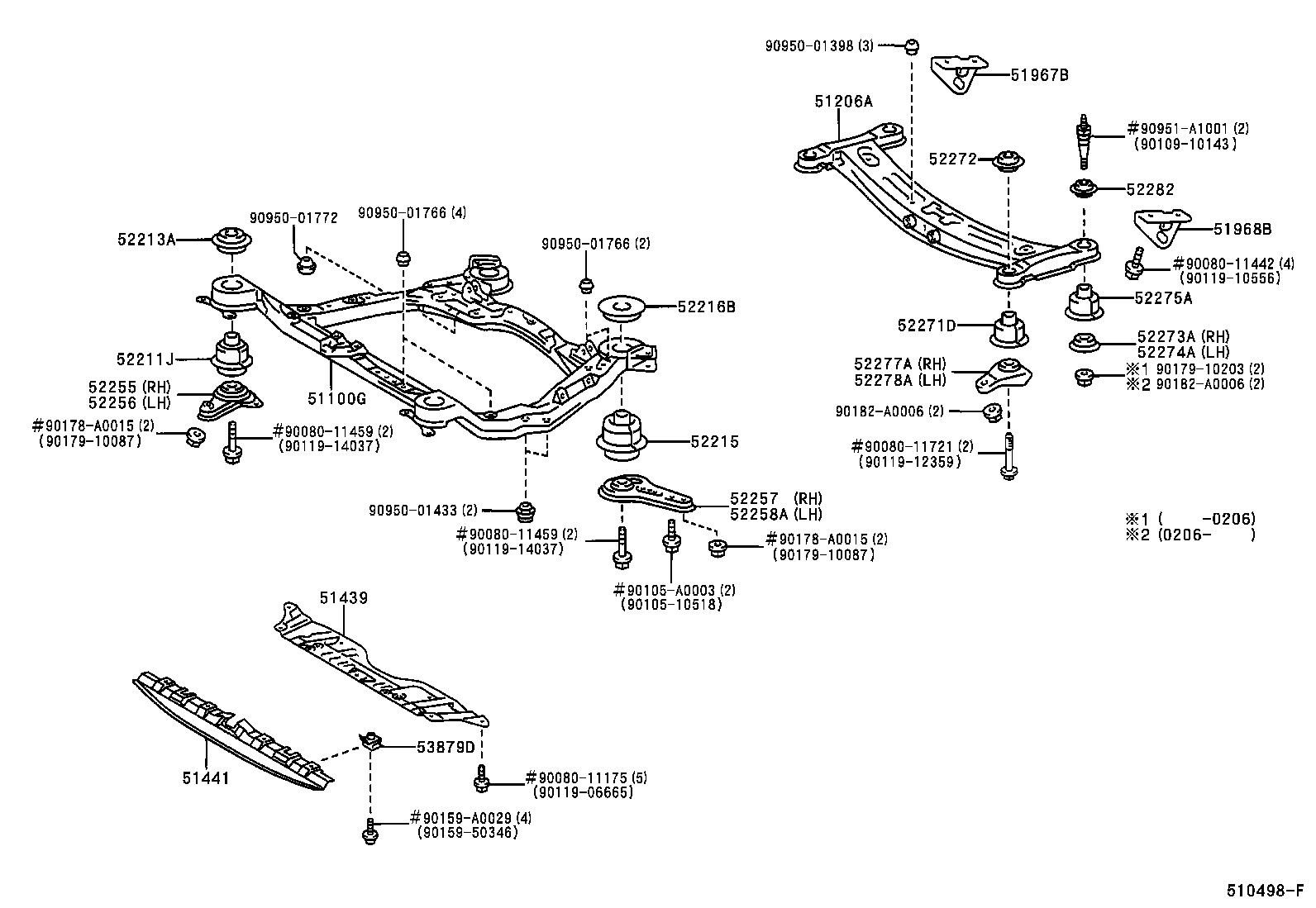  AVALON |  SUSPENSION CROSSMEMBER UNDER COVER