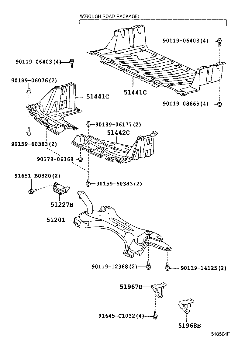  YARIS ECHO 4D |  SUSPENSION CROSSMEMBER UNDER COVER