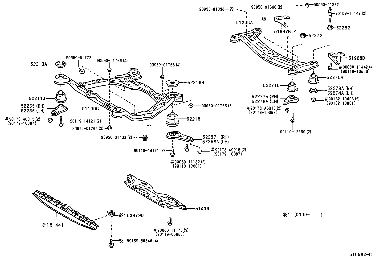  AVALON |  SUSPENSION CROSSMEMBER UNDER COVER