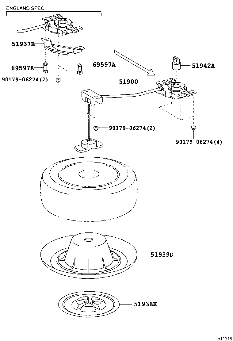  RX400H |  SPARE WHEEL CARRIER