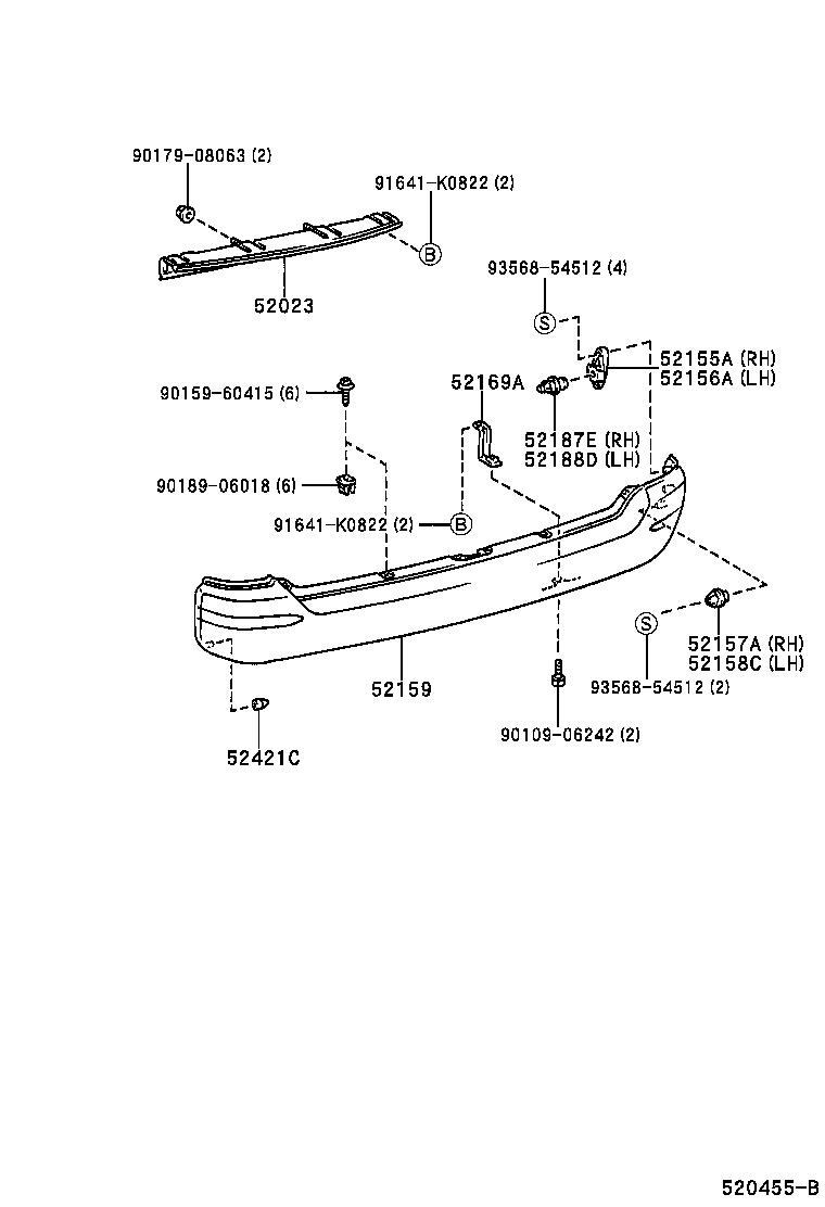  T U V |  REAR BUMPER BUMPER STAY