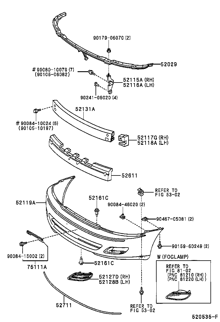  AVALON |  FRONT BUMPER BUMPER STAY