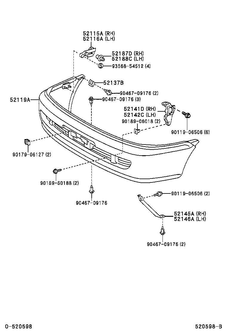  T U V |  FRONT BUMPER BUMPER STAY