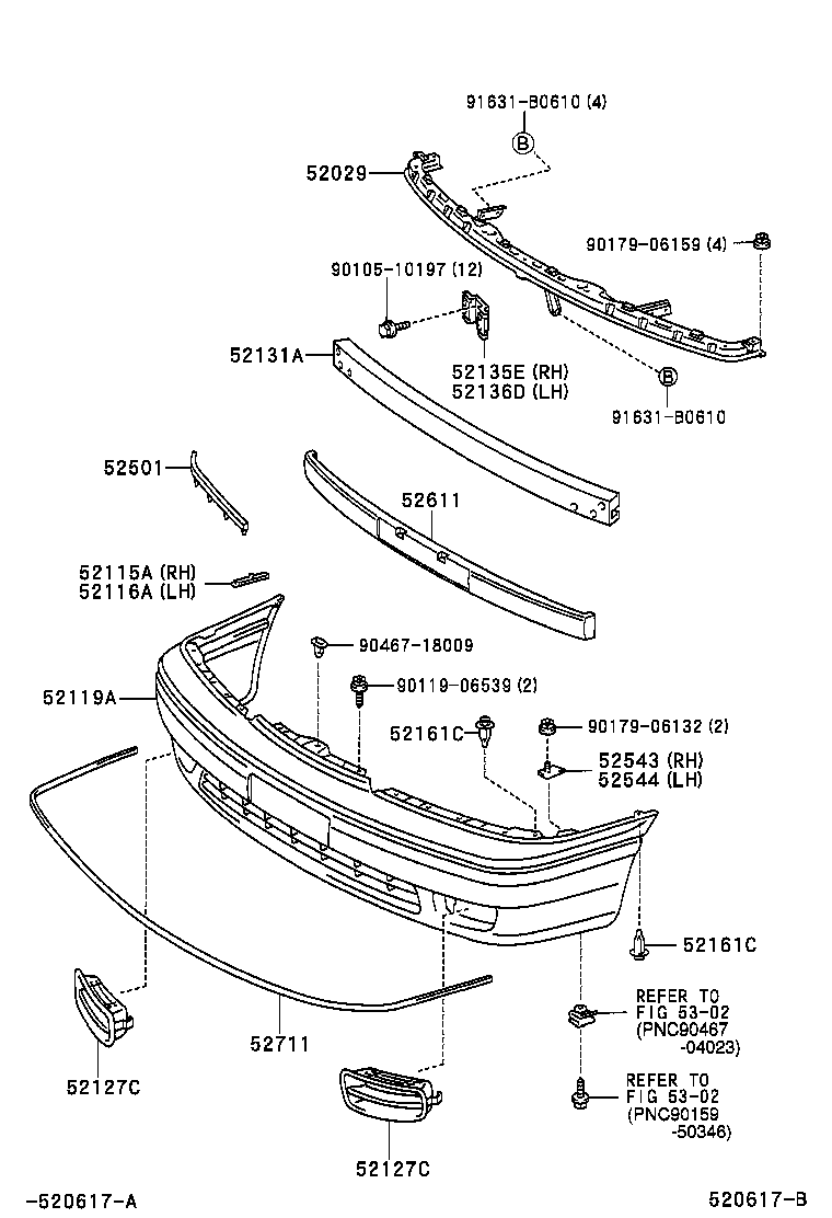  AVALON |  FRONT BUMPER BUMPER STAY
