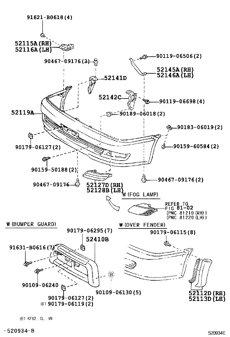  T U V |  FRONT BUMPER BUMPER STAY