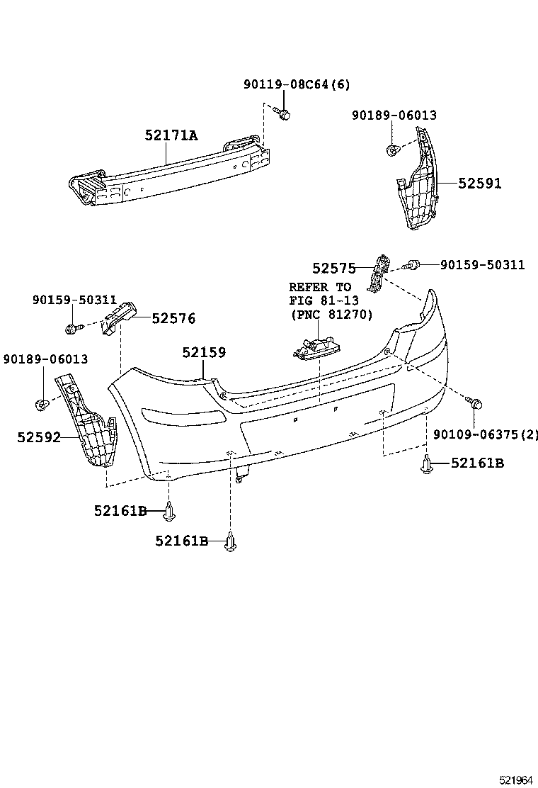  YARIS |  REAR BUMPER BUMPER STAY