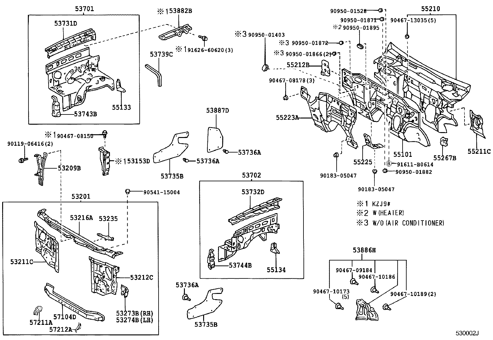  LAND CRUISER 90 |  FRONT FENDER APRON DASH PANEL