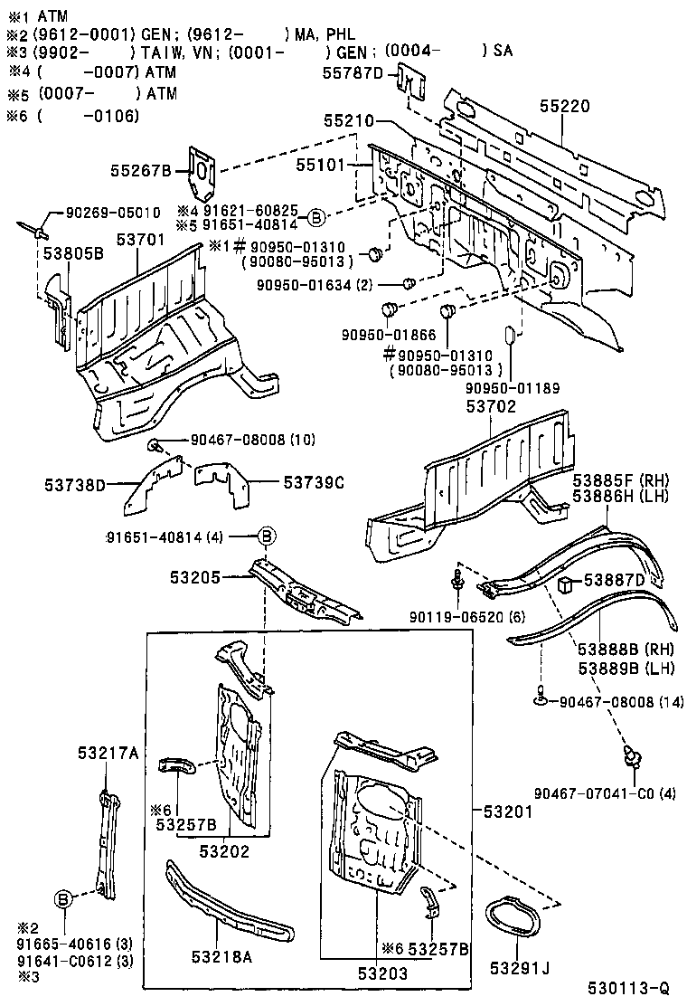  T U V |  FRONT FENDER APRON DASH PANEL