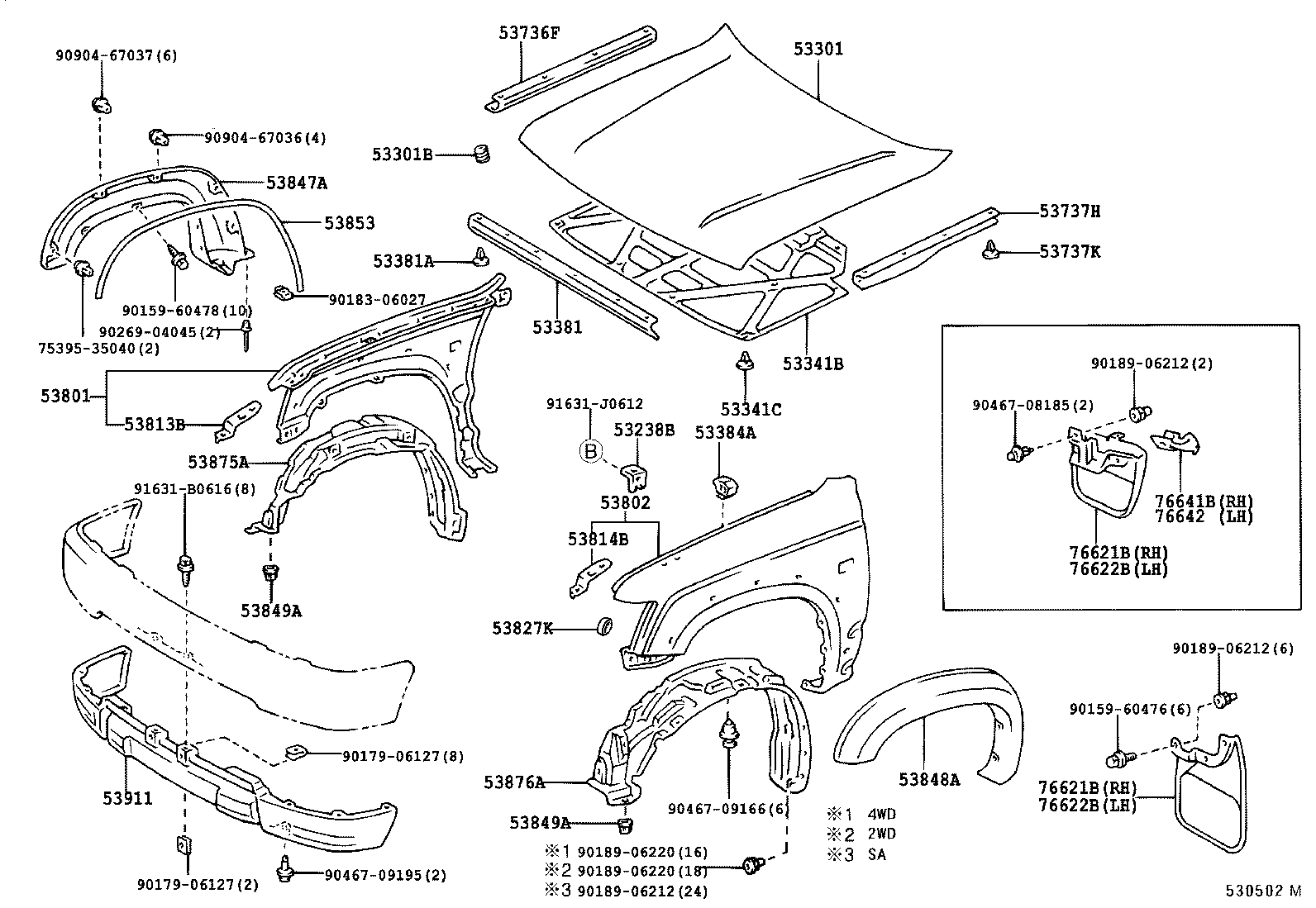  HILUX |  HOOD FRONT FENDER