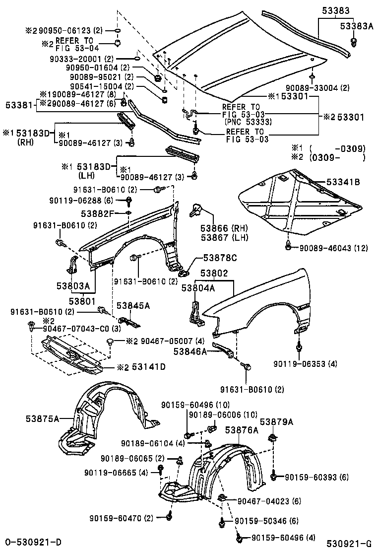  AVALON |  HOOD FRONT FENDER